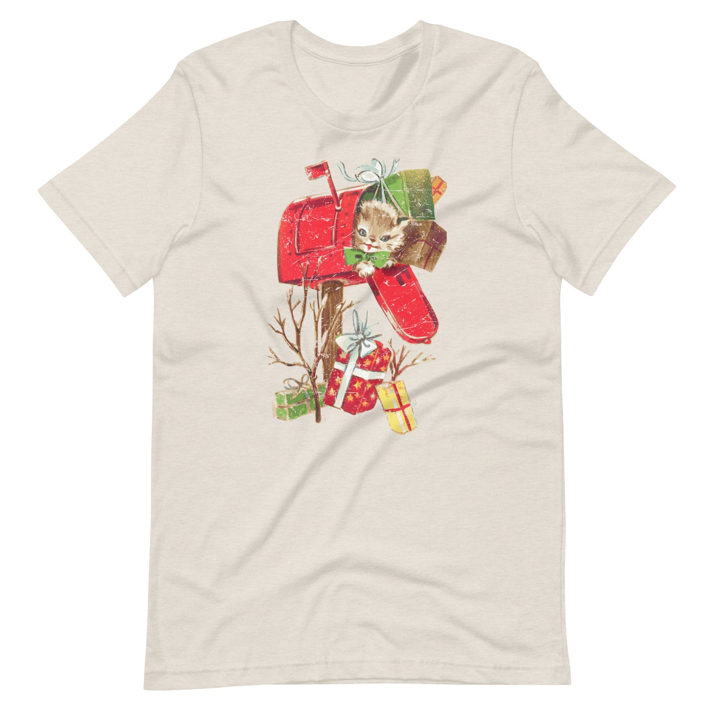 Christmas Cat Mailbox Unisex t-shirt