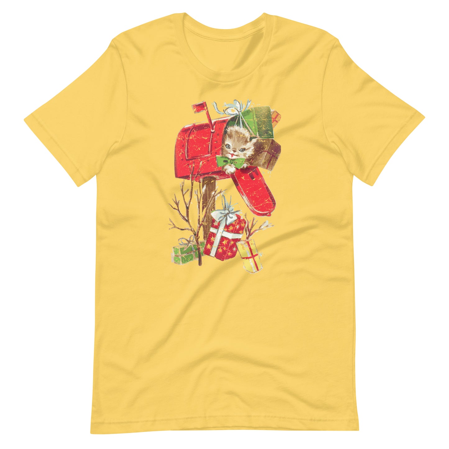 Christmas Cat Mailbox Unisex t-shirt